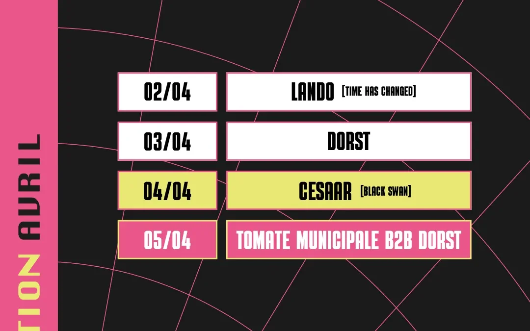 02, 03, 04 et 05 Avril