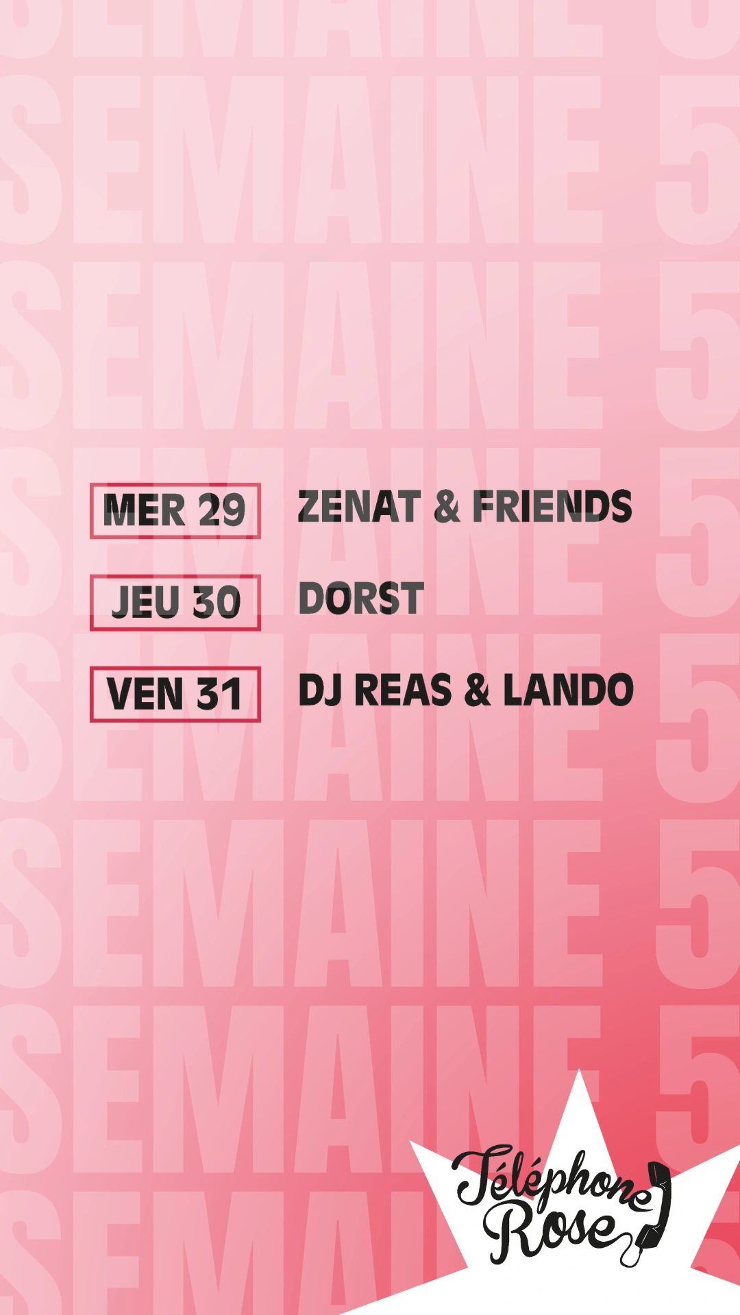 29, 30 et 31 Juillet